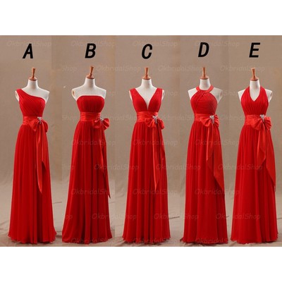 Long Bridesmaid Dress Custom Made Red Long Bridesmaid Dress Custom Made B