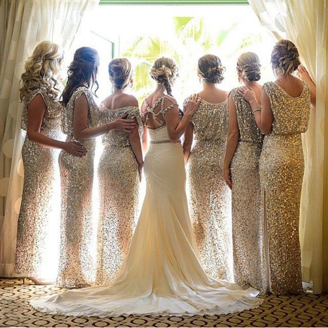 sequin bridesmaids dresses