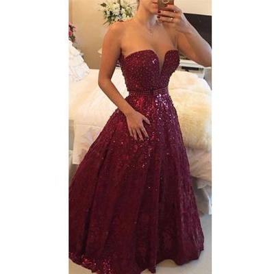 Long Prom Dress,wine Red P..